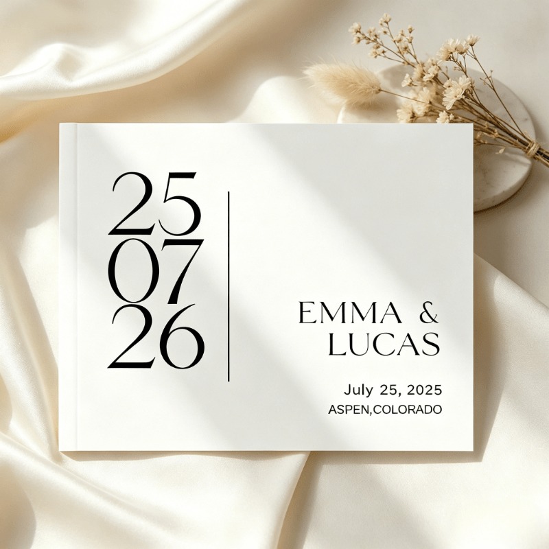 Custom Photo Book - Individuelles Hochzeits-Gästebuch, Gästebuch - Elegantes, einfaches
