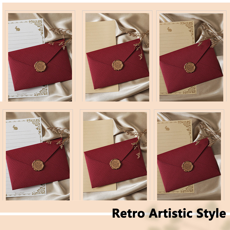 Wax Seal Letter Kit - 6/1 Stück Papierumschläge für Geschäftsgeburtstag, Vintage-Geldumschläge,
