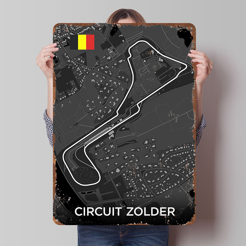 Custom Map Poster - Circuit Zolder Track Map Metallposter, individuelle