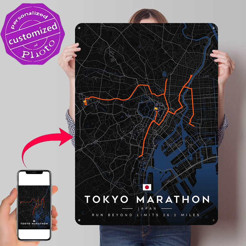 Tokyo Marathon Routenkarte 3D- – Custom Map Poster Bewertung und Preis