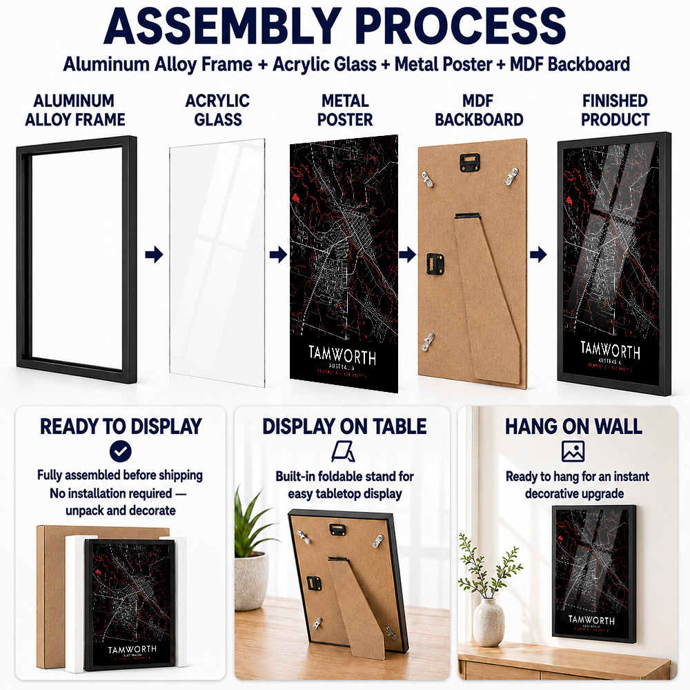 Tamworth Dark Map Gerahmter Me – Custom Map Poster Bewertung und Preis