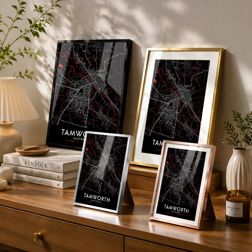 Tamworth Dark Map Gerahmter Me – Custom Map Poster Bewertung und Preis