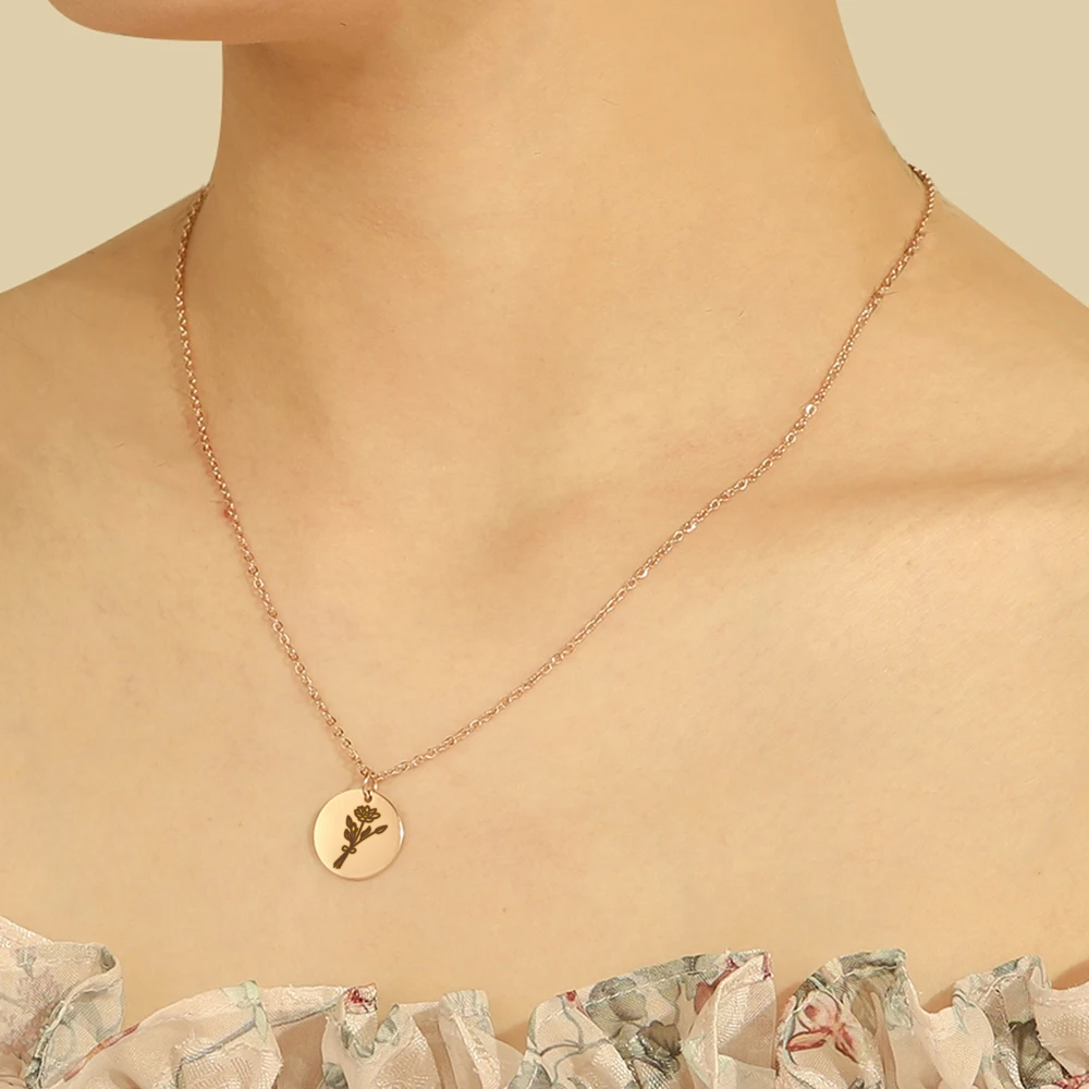 Personalisierte Geburtsmonats- – Birth Flower Necklace Bewertung und Preis